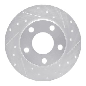 Audi A6 Quattro Brake Rotor (1) - Rear Right - R1 Concepts - Drilled & Slotted - Silver - `99-`05